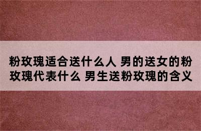 粉玫瑰适合送什么人 男的送女的粉玫瑰代表什么 男生送粉玫瑰的含义